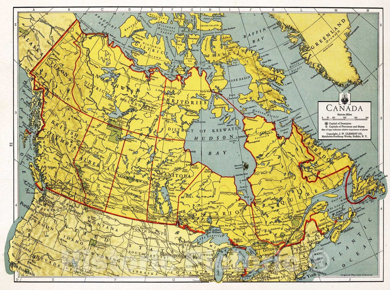 Historic Map : 1943 Canada - Vintage Wall Art