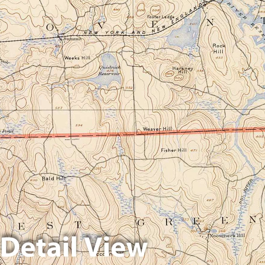 Historic Map : 1891 R.I. sheet 5. - Vintage Wall Art