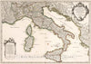 Historic Map : Italy, 1695 L'Italie. , Vintage Wall Art