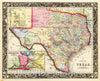 Historic Map : 1860 County Map Of Texas. - Vintage Wall Art