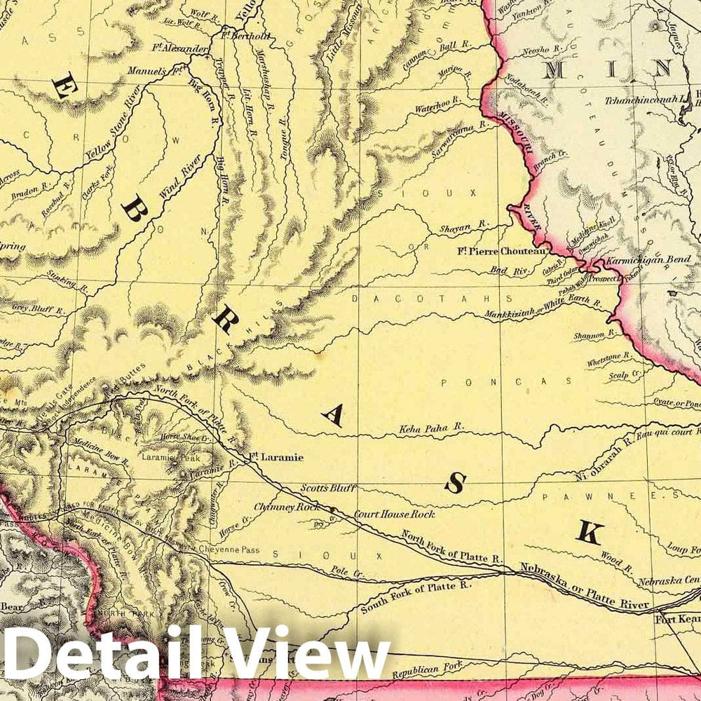 Historic Map : 1856 Nebraska And Kanzas. - Vintage Wall Art