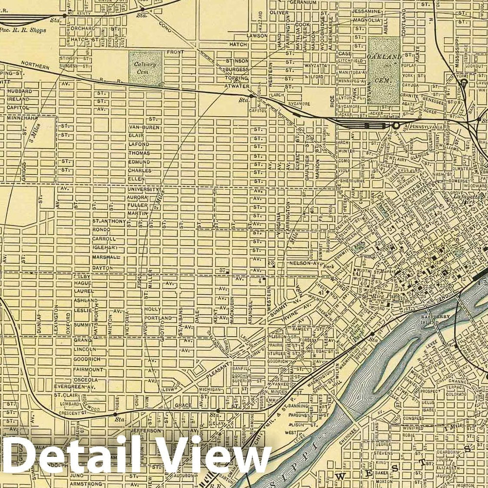 Historic Map : 1891 Map of St. Paul, Minn. 77 - Vintage Wall Art