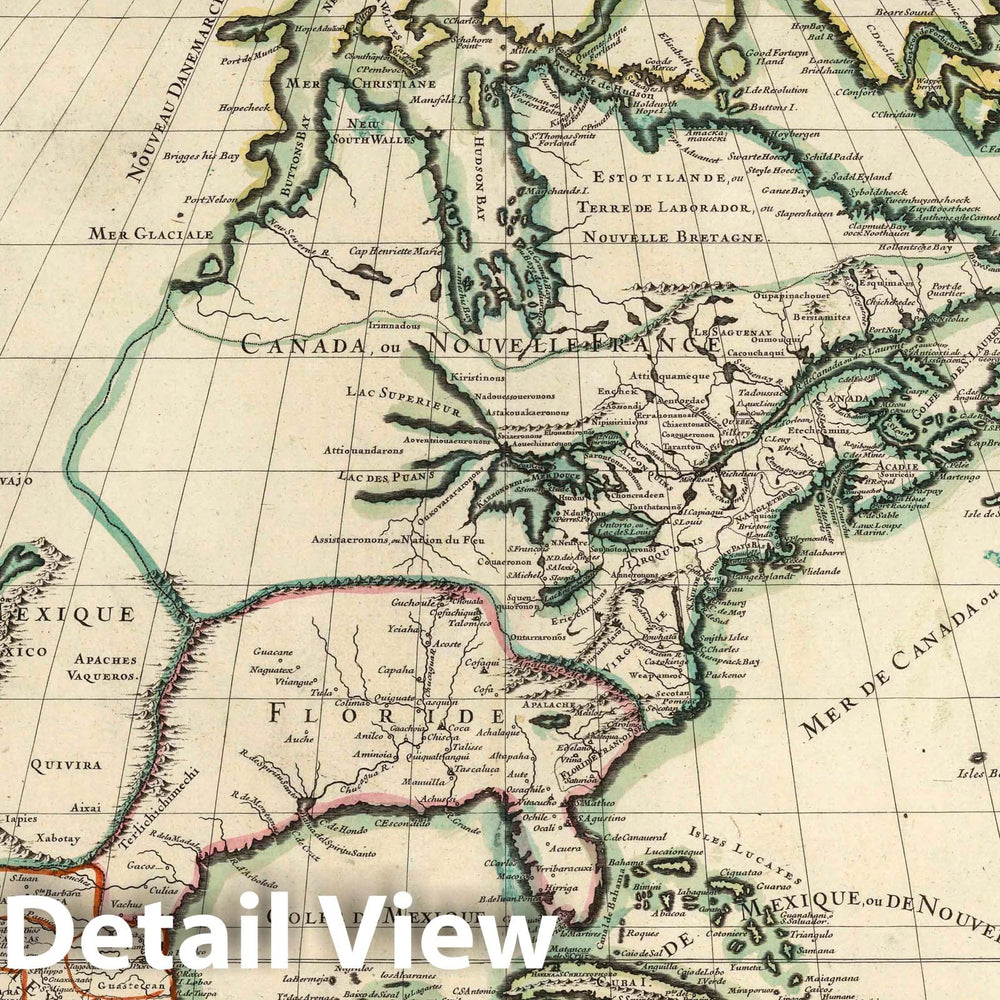 Historic Map : 1700 Amerique Septentionale. - Vintage Wall Art
