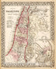 Historic Map : 1868 A New map of Palestine or the Holy Land - Vintage Wall Art