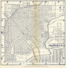 Historic Map : 1938 Map of Modesto, California, Compiled & Published by Thomas Bros. - Vintage Wall Art