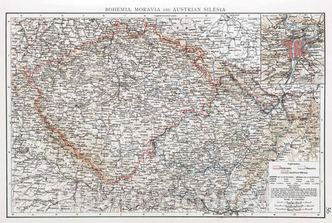 Historic Map : 1900 Bohemia, Moravia and Austrian Silesia - Vintage Wall Art