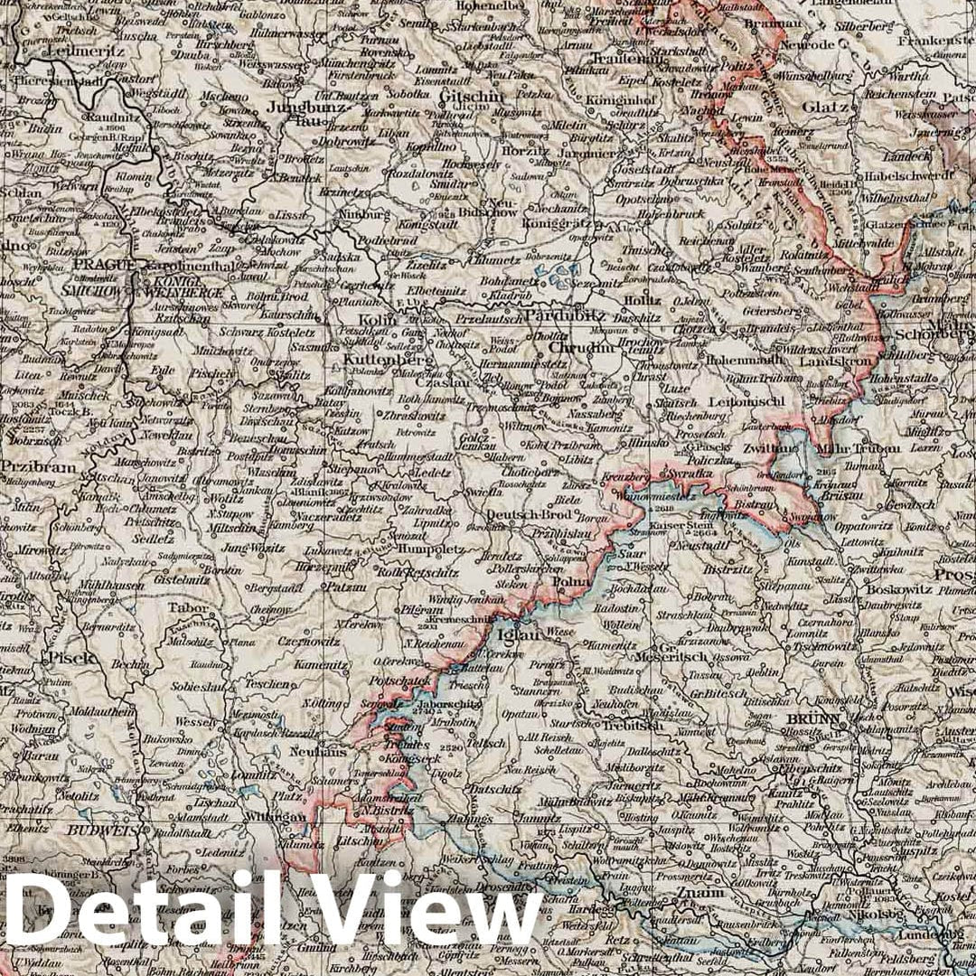 Historic Map : 1900 Bohemia, Moravia and Austrian Silesia - Vintage Wall Art