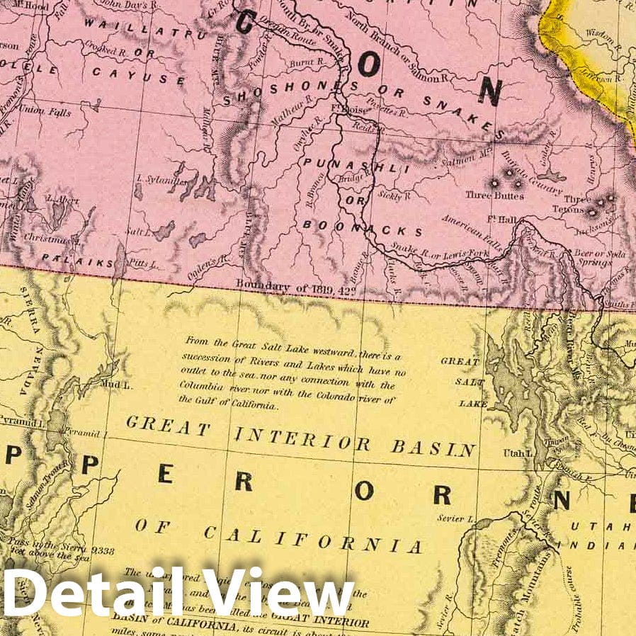 Historic Map : 1849 Oregon, Upper California & New Mexico. - Vintage Wall Art