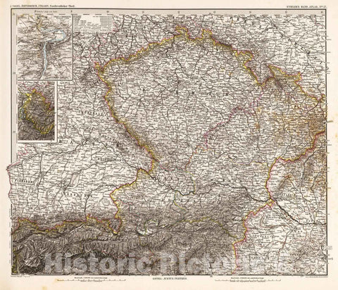 Historic Map : Austria, 1882 Osterreich_Ungarn, Nordwestlicher Theil (Austro-Hungarian Empire, Northwest Sheet). , Vintage Wall Art
