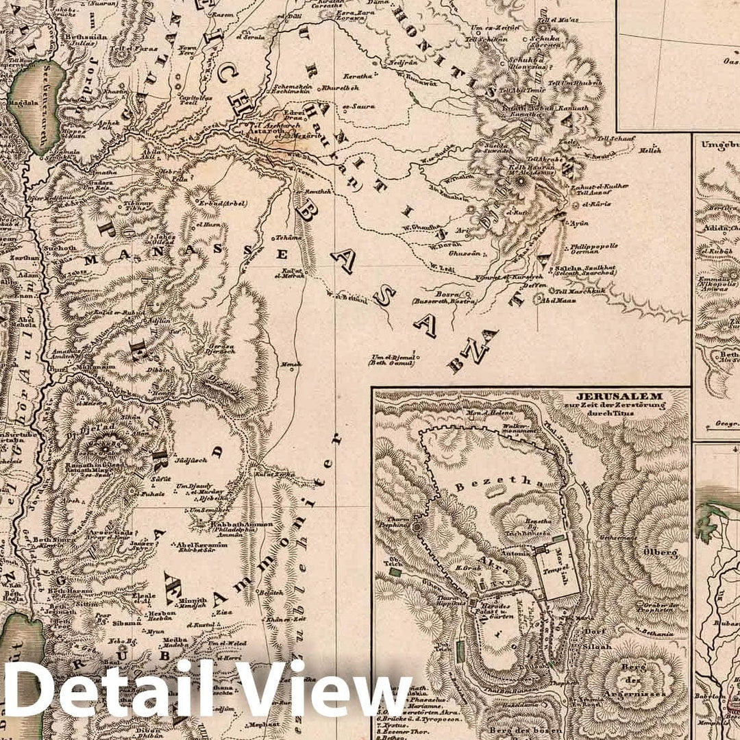 Historic Map : Israel, Sinai Peninsula 1853 Palestina. (Palestine). , Vintage Wall Art