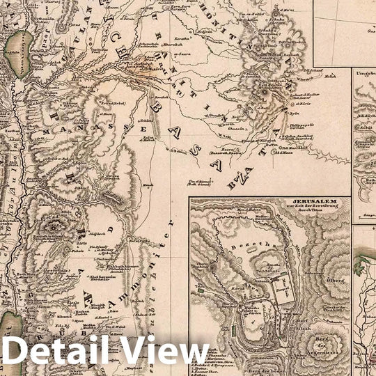 Historic Map : Israel, Sinai Peninsula 1853 Palestina. (Palestine). , Vintage Wall Art
