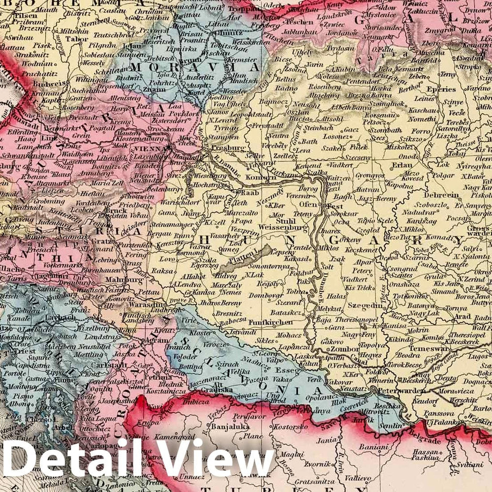 Historic Map : 1860 Austrian Empire. - Vintage Wall Art