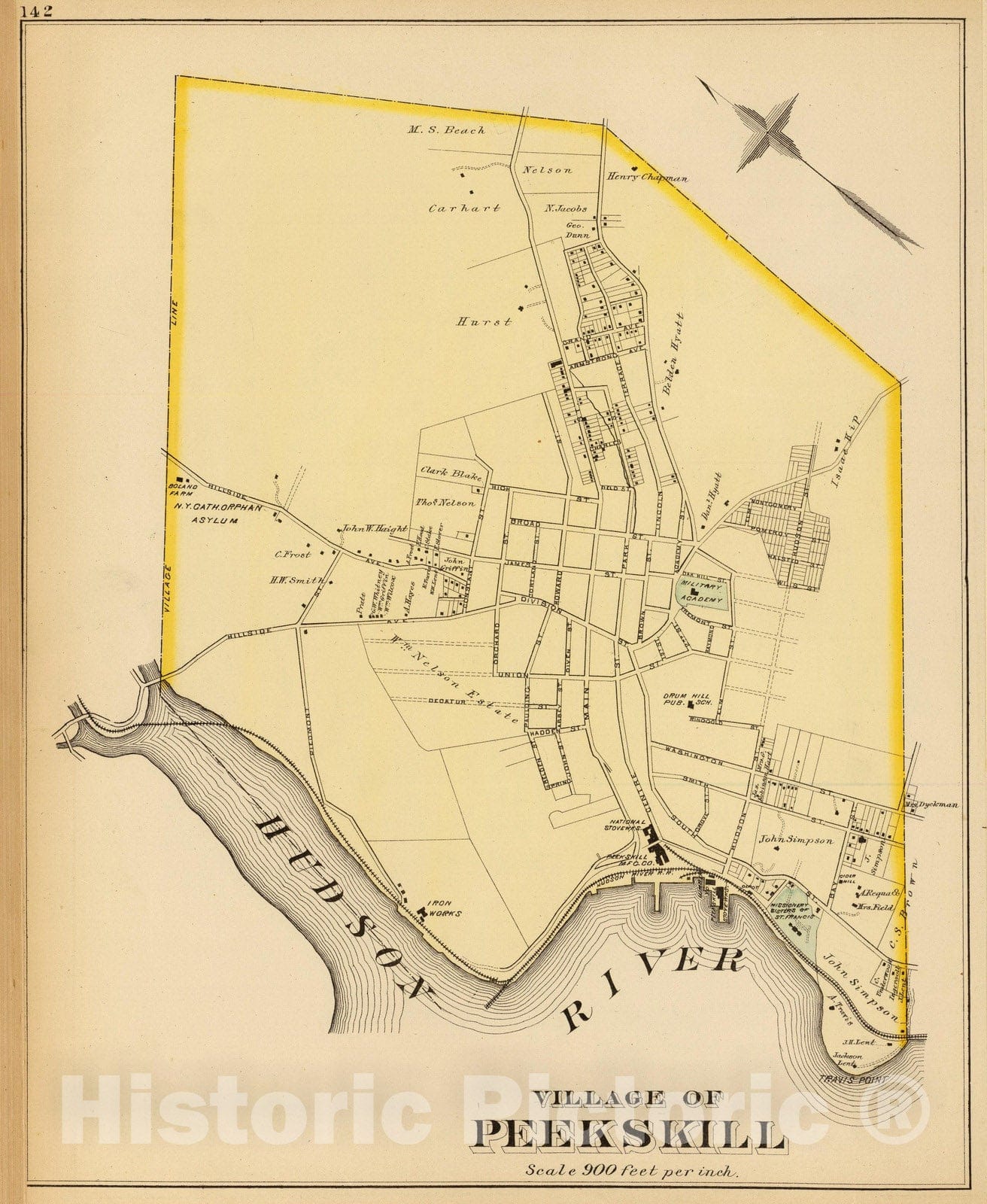 Historic Wall Map : 1881 Peekskill, New York v2 - Vintage Wall Art ...