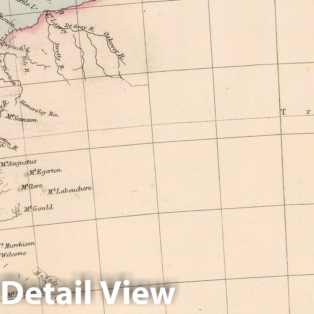 Historic Map : 1864 Western Australia. - Vintage Wall Art