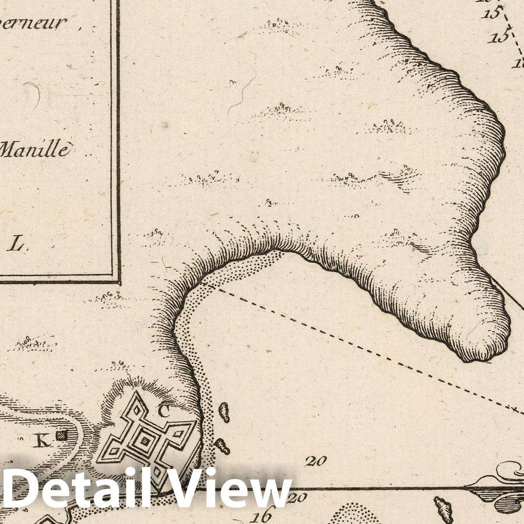 Historic Wall Map : Mexico , Acapulco (Mexico), 1764 Plan du port d'Acapulco sur la cote du Mexique dans la mer du Sud. , Vintage Wall Art