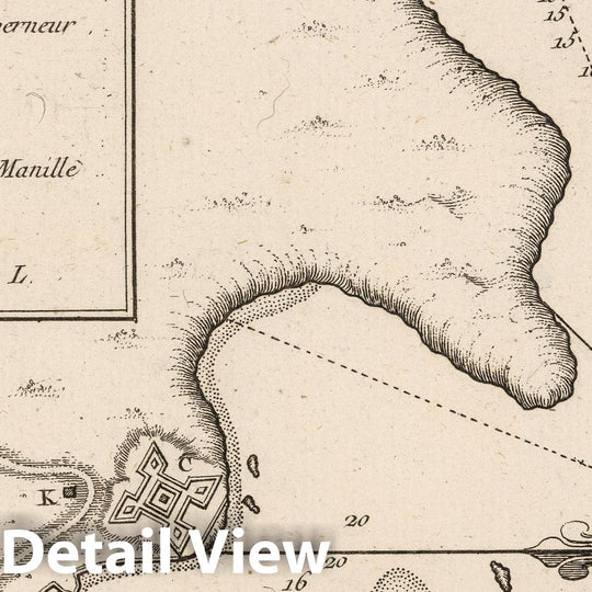 Historic Wall Map : Mexico , Acapulco (Mexico), 1764 Plan du port d'Acapulco sur la cote du Mexique dans la mer du Sud. , Vintage Wall Art