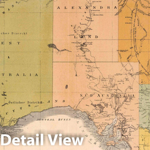 Historic Map : 1886 Australia. v1 - Vintage Wall Art