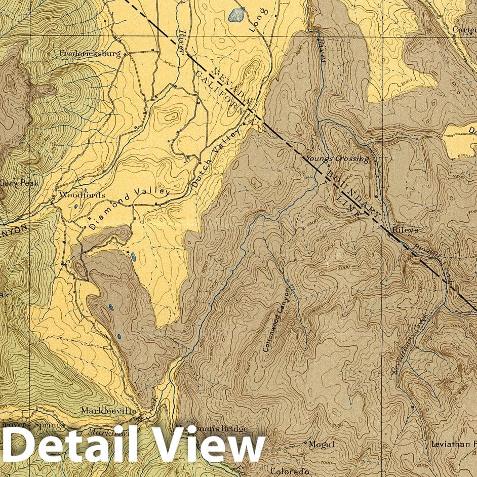 Historic Map : Geologic Atlas - 1889 Plate LXXXIX. Markleeville Quadrangle, California. Land Classification and Density of Standing Timber. - Vintage Wall Art