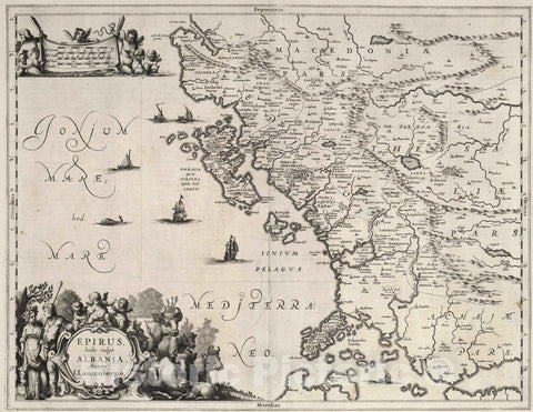 Historic Map : Albania, 1650 Epirus, hodie vulgo Albania. , Vintage Wall Art