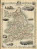 Historic Map : 1851 England and Wales. - Vintage Wall Art