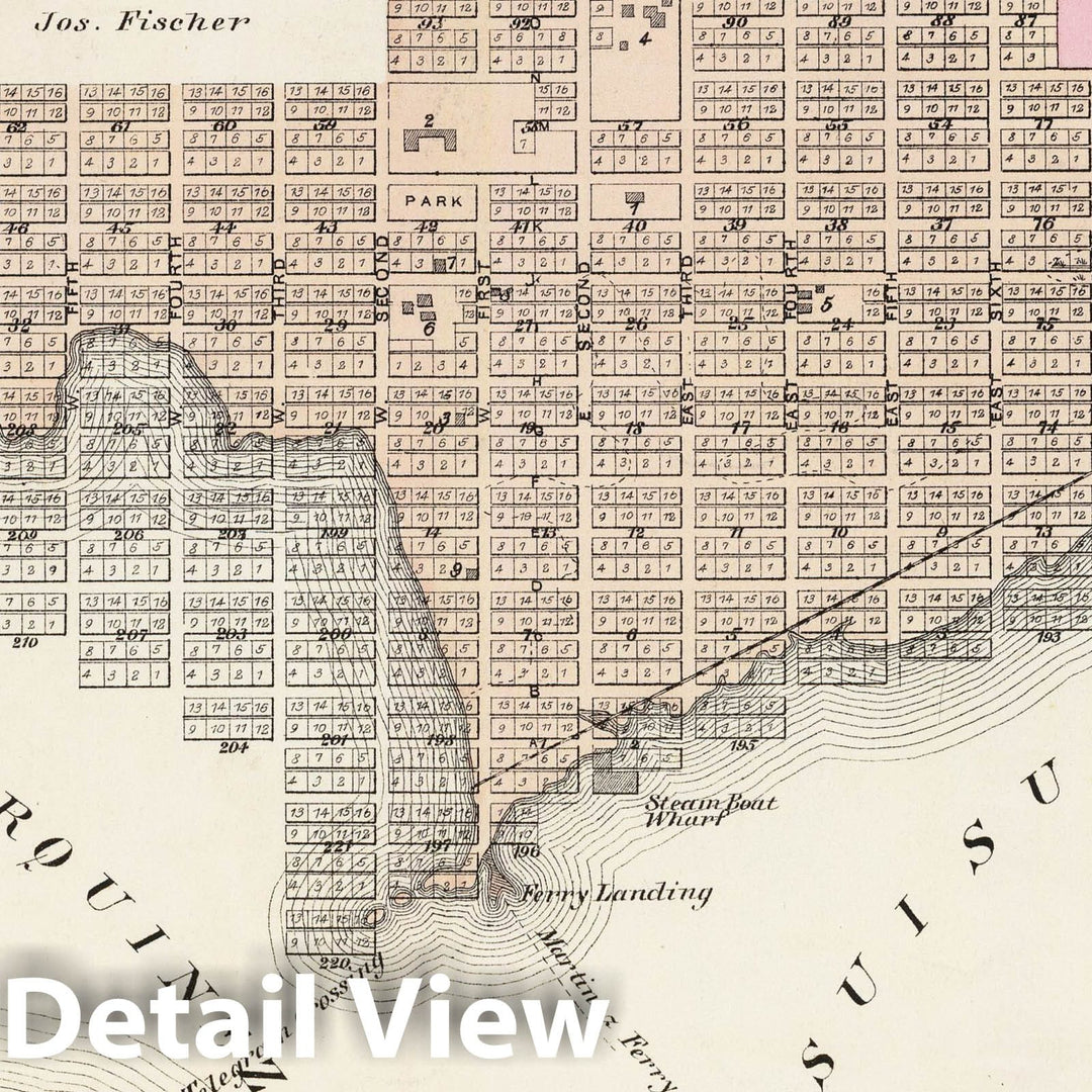 Historic Map - 1878 Benicia. - Vintage Wall Art