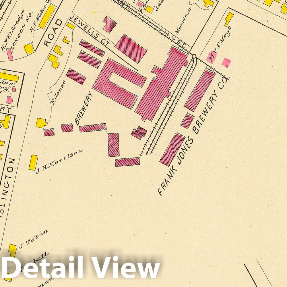 Historic Map : 1892 City of Portsmouth. v5 - Vintage Wall Art