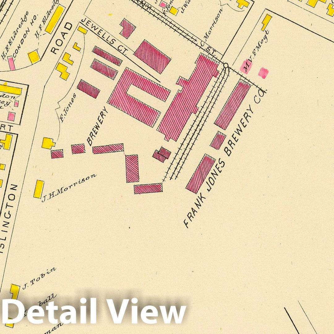 Historic Map : 1892 City of Portsmouth. v5 - Vintage Wall Art