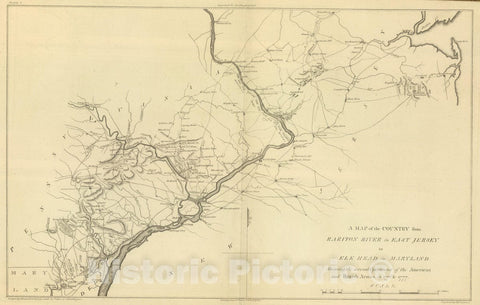 Historic Map : 1807 Country from Rariton River in East Jersey to Elk Head in Maryland. - Vintage Wall Art