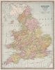 Historic Map : 1883 England and Wales. - Vintage Wall Art