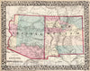 Historic Map - World Atlas - 1877 County map of Arizona and New Mexico - Vintage Wall Art