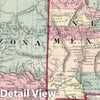 Historic Map - World Atlas - 1877 County map of Arizona and New Mexico - Vintage Wall Art