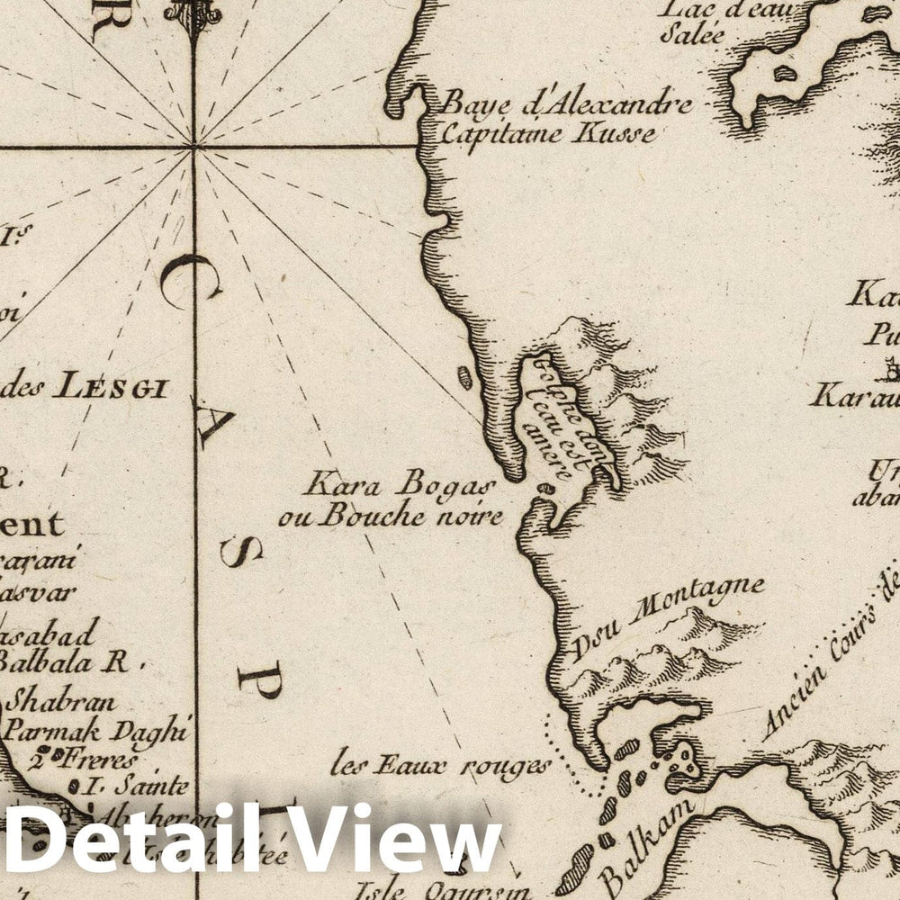 Historic Map : Caspian Sea Region 1764 Carte de la mer Caspienne, et ses Environs , Vintage Wall Art