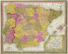 Historic Map : 1846 Spain and Portugal. - Vintage Wall Art