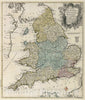 Historic Wall Map : England, , Europe 1753 Tabula geographica Angliae et Walliae , Vintage Wall Art