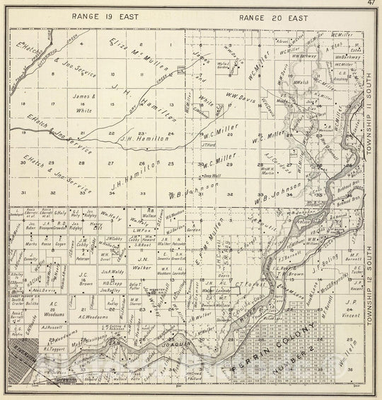 Historic Map : 1891 R.19-20E T.11-12S. - Vintage Wall Art