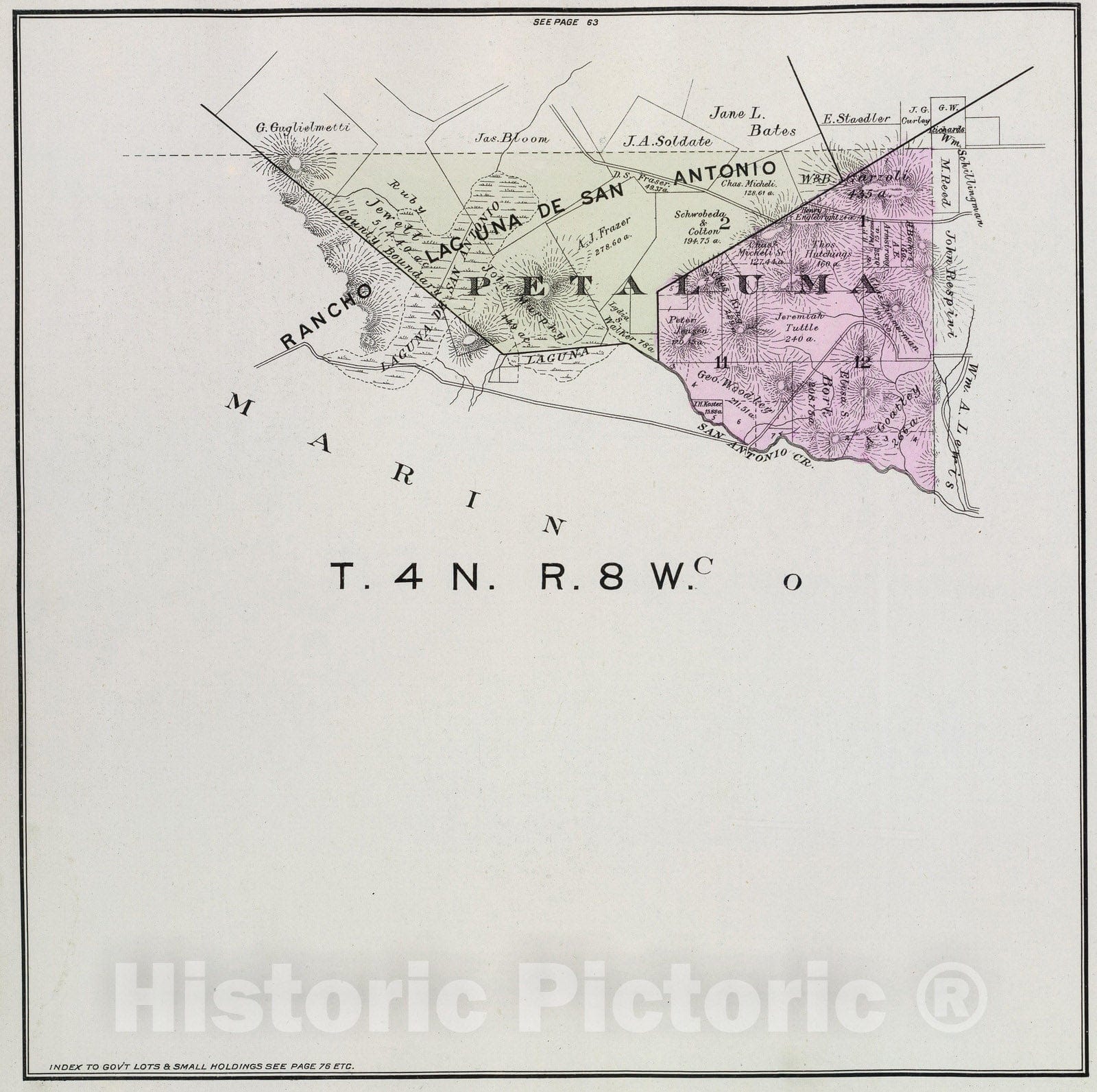 Historic Wall Map : 1898 4 N, 8 W. - Vintage Wall Art