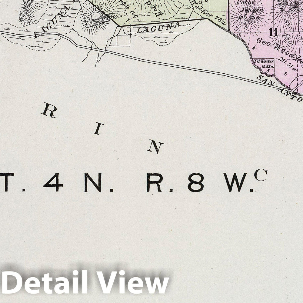 Historic Wall Map : 1898 4 N, 8 W. - Vintage Wall Art
