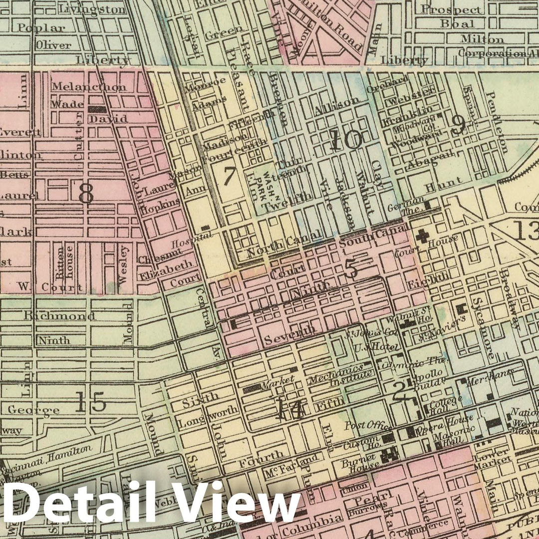 Historic Map : 1884 Cincinnati. - Vintage Wall Art