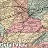 Historic Map : 1875 Pittsburg, Cincinnati and St. Louis R.R, Pan Handle Route and Principal Connections. - Vintage Wall Art