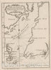 Historic Map : Saint Pierre and Miquelon 1764 Carte des isles de Miquelon et de St Pierre et de la coste de Terre-Neuve voisine , Vintage Wall Art