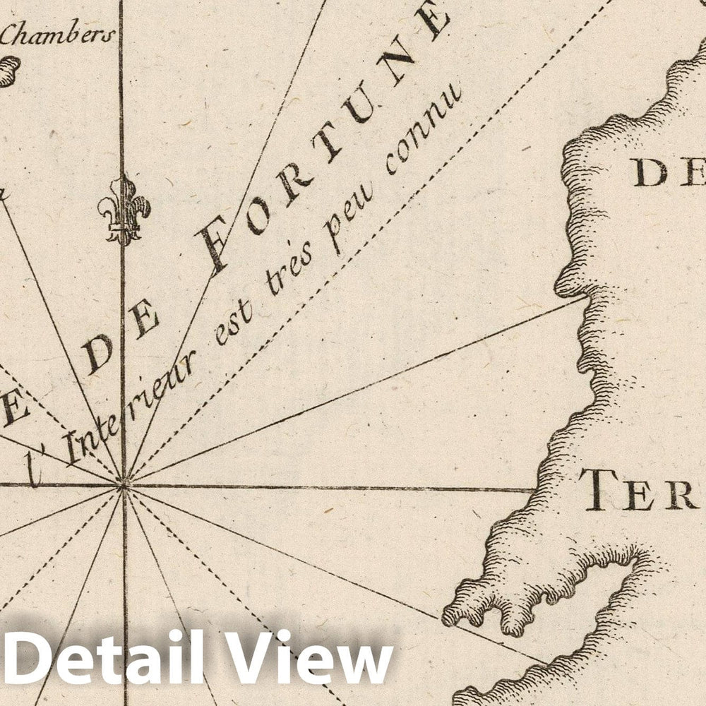 Historic Map : Saint Pierre and Miquelon 1764 Carte des isles de Miquelon et de St Pierre et de la coste de Terre-Neuve voisine , Vintage Wall Art