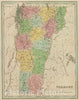 Historic Map : National Atlas - 1838 Vermont. - Vintage Wall Art