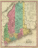 Historic Map : 1836 New Map of Maine. - Vintage Wall Art