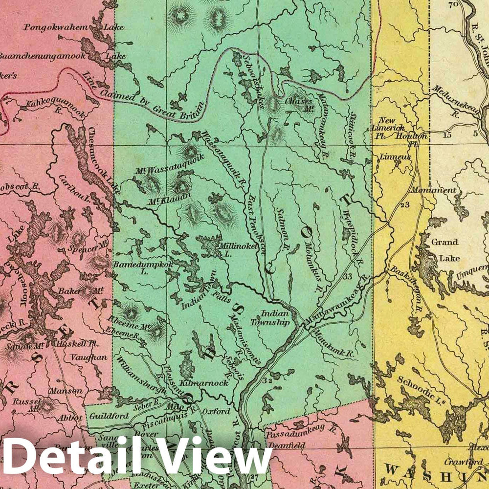Historic Map : 1836 New Map of Maine. - Vintage Wall Art