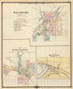 Historic Map : 1878 Waukesha, Oconomowoc and Pewaukee, Waukesha Co. - Vintage Wall Art