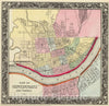 Historic Map : 1860 Plan Of Cincinnati And Vicinity. - Vintage Wall Art