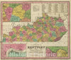 Historic Map : 1836 New Map Of Kentucky. - Vintage Wall Art