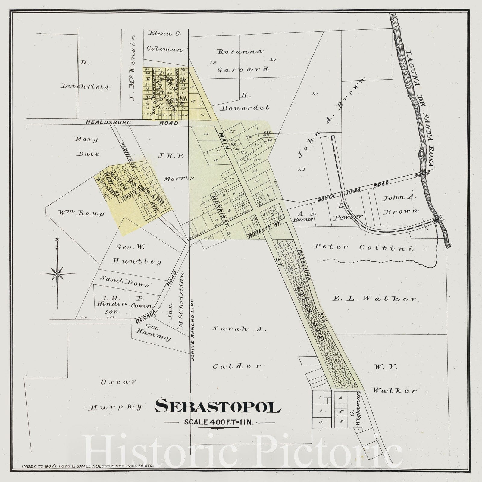 Sebastopol Street Map.pdf Sebastopol California Railroad Map 1898 Print | Historic Pictoric