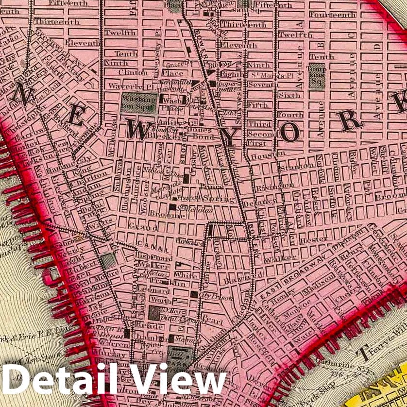 Historic Map : 1860 Plan Of New York &c. - Vintage Wall Art