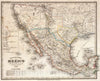 Historic Map : 1845 Mexico. - Vintage Wall Art